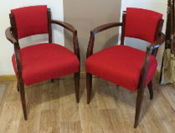 fauteuils bridge rouges