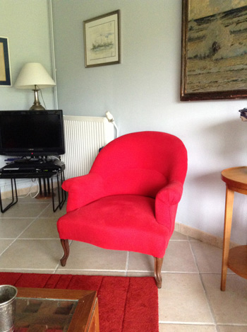 Fauteuil crapaud rouge