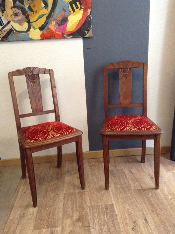 2 chaises tissu Drago Pierre Frey